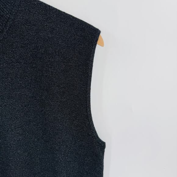 Vintage Chico’s Design Black Mock Neck Sweater Vest Size 3 (XL) Knit Minimalist - Picture 5 of 7